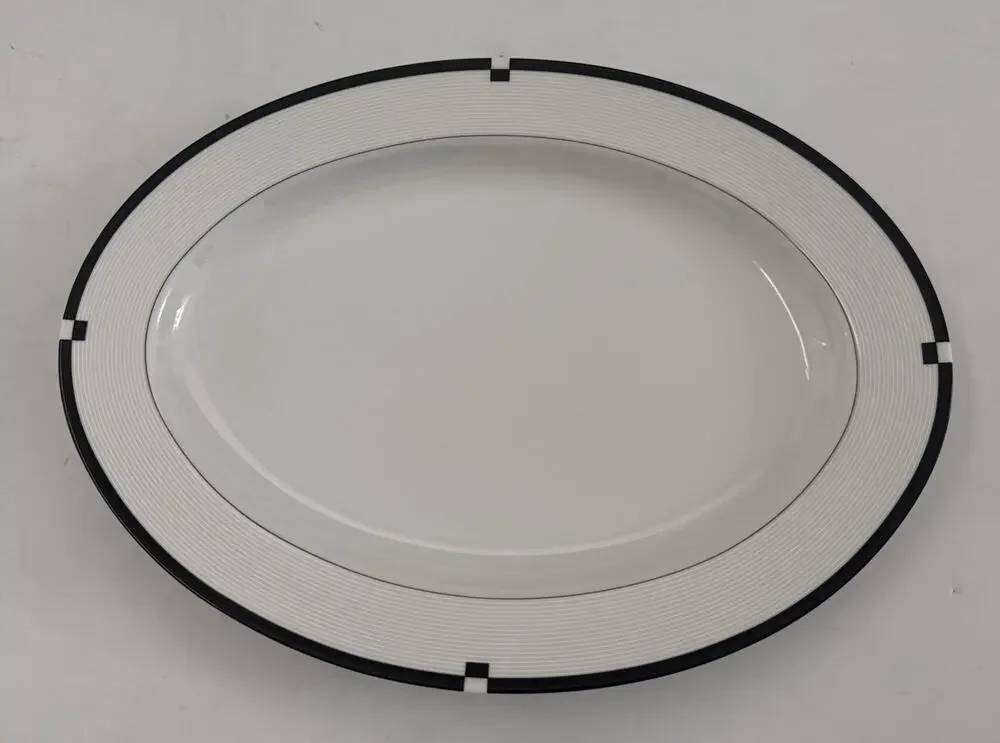 Vintage Mikasa Midnight L5542 Oval Serving Platter MCM Made in Japan